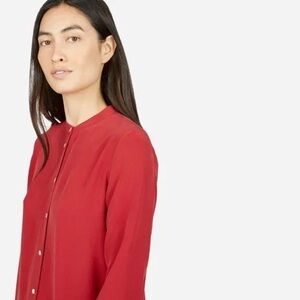 Everlane Relaxed Silk Collarless Shirt